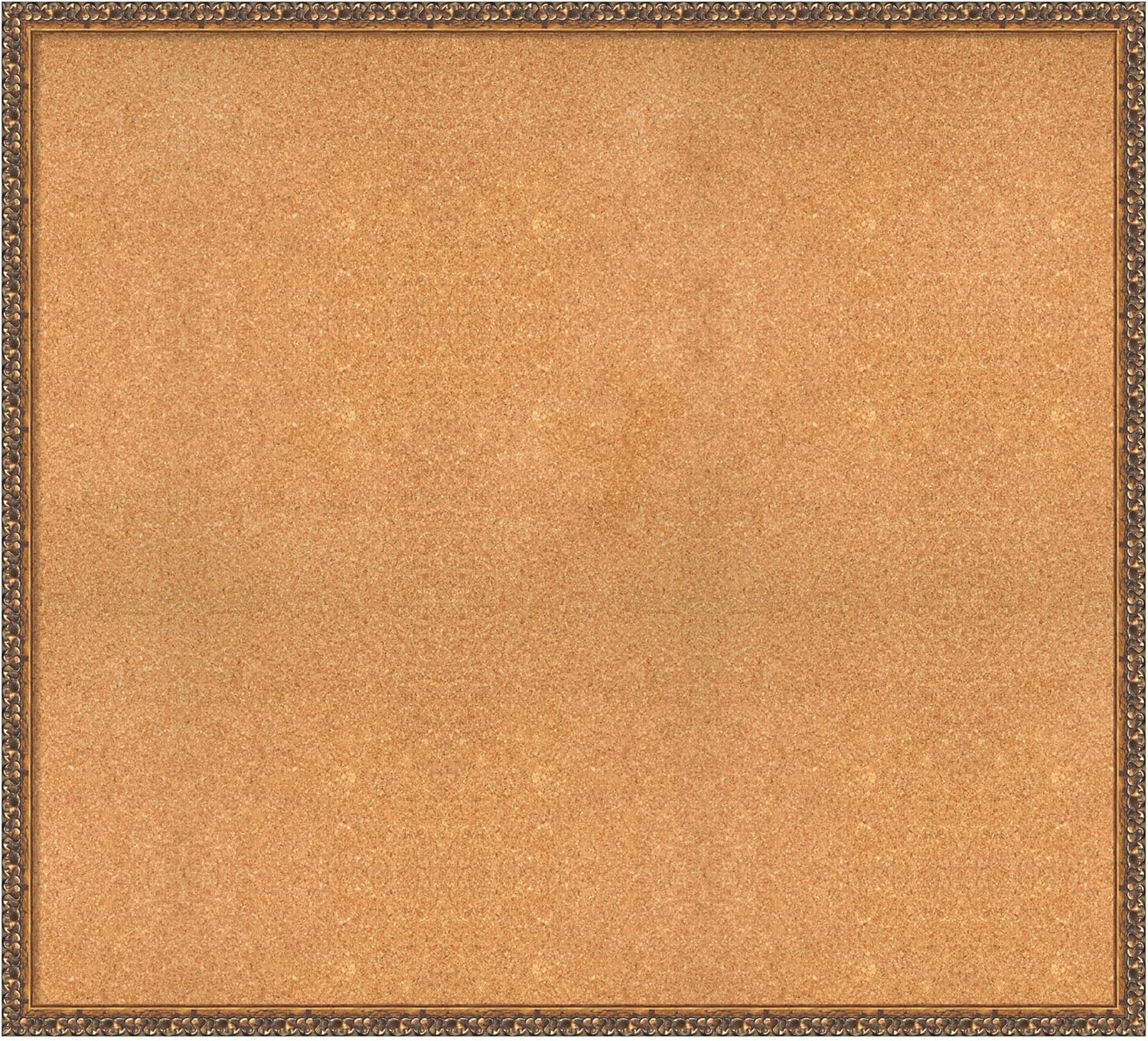 Amanti Art Natural Cork Board for Wall, 38x42 Vision Board with Bronze Frame, Oversize Corkboard Office Decor for Home Organization, Traditional Corkboard Pinboard to Display Items for Home