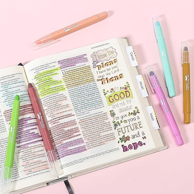 Mr. Pen- Gel Highlighter, 8 Pack, Assorted Colors, Bible Highlighters No Bleed, No Bleed Highlighters, Bible Highlighter, Bible Markers, Gel Highlighters for Bibles, Highlighter