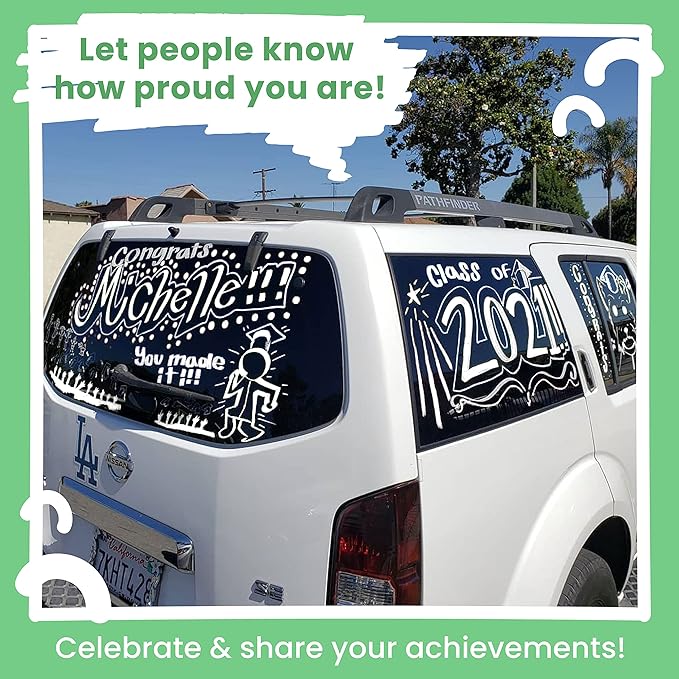 White Jumbo Chalk Markers - 15mm Window Markers | Pack of 4 White Pens - Use on Cars, Chalkboard, Whiteboard, Blackboard, Glass, Bistro | Loved by Teachers, Artists, Businesses