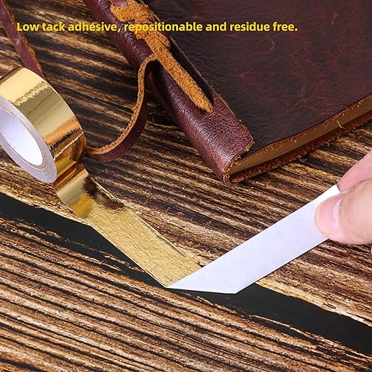 Solid Foil Washi Tape - Low Tack Self Adhesive Decorative Washi Tape Shiny Metallic Color - 3/5 Inch Wide and 66 FT Long Total, Light Blue