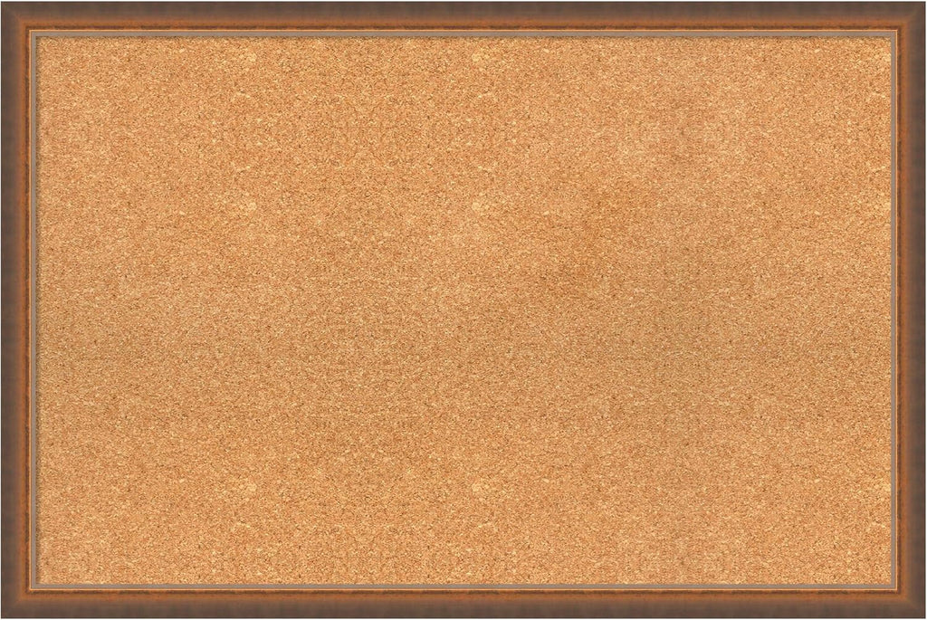 Amanti Art Natural Cork Board for Wall, 24x36 Vision Board with Bronze Frame, Large Corkboard Office Decor for Home Organization, Modern Corkboard Pinboard to Display Items for Home Organization in