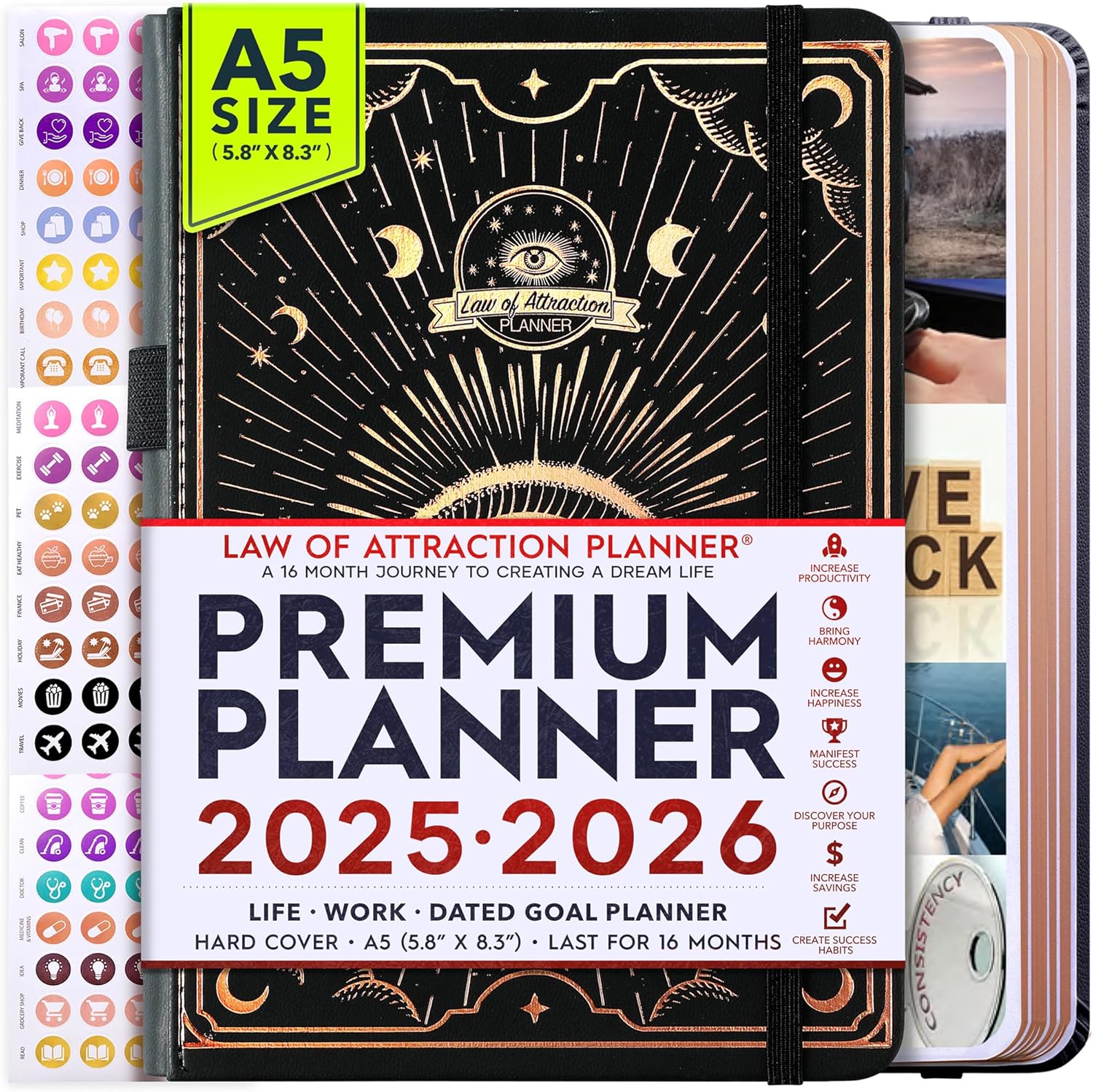 2025-2026 Planner Weekly and Monthly | 16-Month Life Planner to Increase Focus & Productivity | Reduce Overwhelm & Achieve Your Biggest Goals | Include Gift Box & Stickers | Sep 2025-Dec 2026