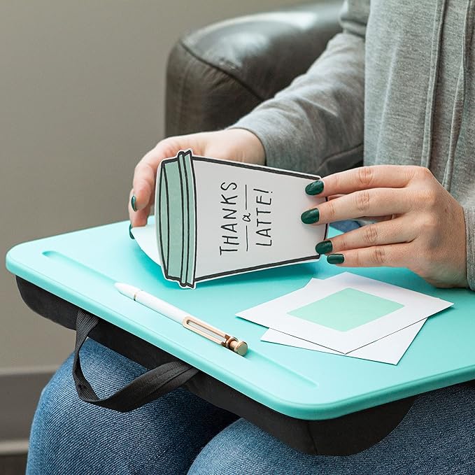 LAPGEAR Compact Lap Desk - Aqua Sky - Fits up to 15 Inch Laptops - Pack of 12 - Style No. 43009