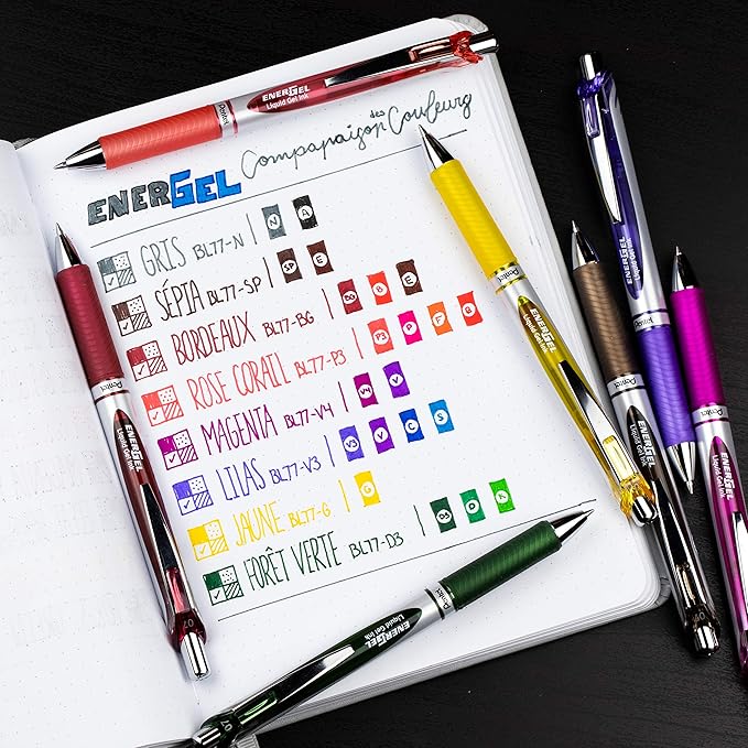 Pentel Refill Ink - For EnerGel Gel Pen, 0.7mm Metal Tip, Medium, Sepia Ink, 12 pack (LR7-SP)