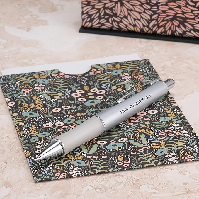 PILOT Dr. Grip Limited Refillable & Retractable Gel Ink Rolling Ball Pen, Fine Point, Metallic Platinum Barrel, Black Ink, Single Pen (36272)