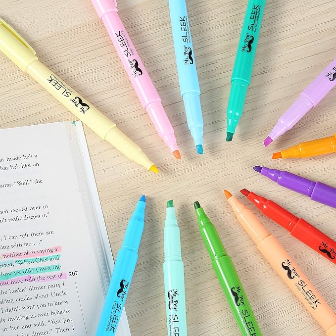 Mr. Pen- Pastel Highlighters, 12 Pack, Assorted Colors, Fast Dry, Highlighter Pastel, Set, Bible Journaling Highlighter, Marker, Colored School Supplies