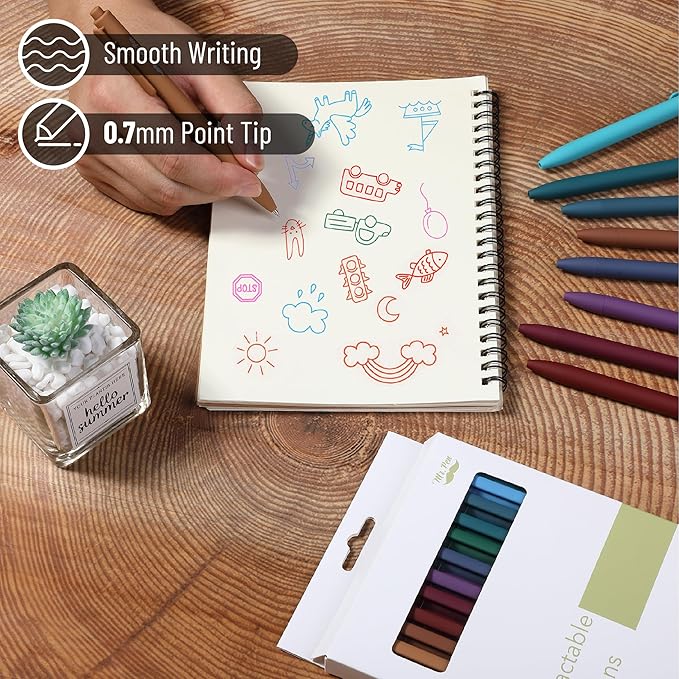 Mr. Pen- Retractable Gel Pens, 12 Pack, Dark Vintage Gel Pens, Gel Pens Fine Point 0.7mm, Retractable Pens, Cute Pens, Gel Ink Pens, Aesthetic Pens for Journaling Fine Tip Pens