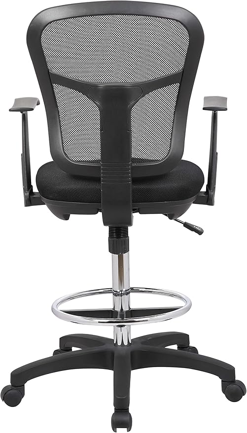 OfficeFactor Drafting Chair Tall Office Chair with Arms Executive Ergonomic Standing Desk Chair with Anti Scratch Wheels and Footrest
