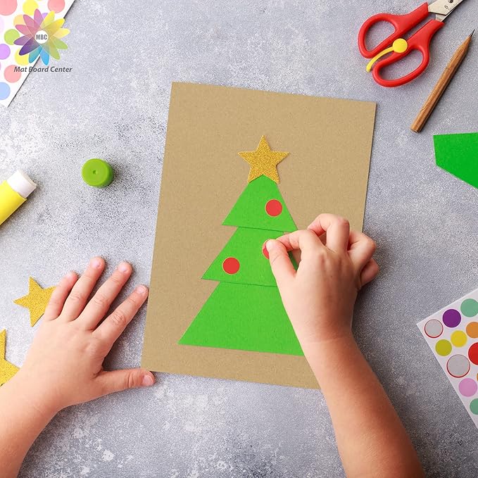 Mat Board Center, 25 pack 5x7 Brown Cardboard sheet, 1/8 inch thick, Flat Corrugated Cardboard Inserts for Packing, Shipping, Mailing, Cardboard Backing, Art Craft Card Board