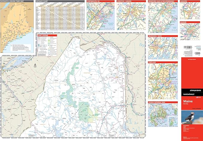 Rand McNally Easy to Read: Maine State Map