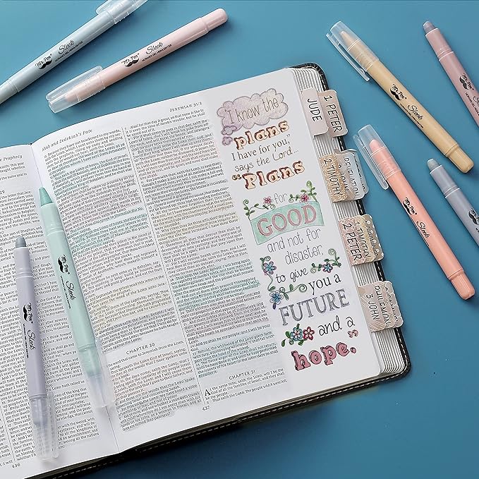 Mr. Pen- Gel Highlighters, 8 Pack, Morandi Colors, No Bleed Bible Markers