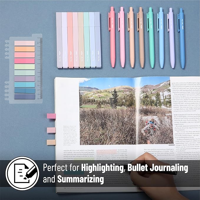 Mr. Pen- Aesthetic Bible Highlighters and Pens No Bleed, 16 Pack, 200 Sheets Transparent Sticky Tabs, Bible Highlighters No Bleed Highlighters for Bible Pages No Bleed, Bible Pens No Bleed Through