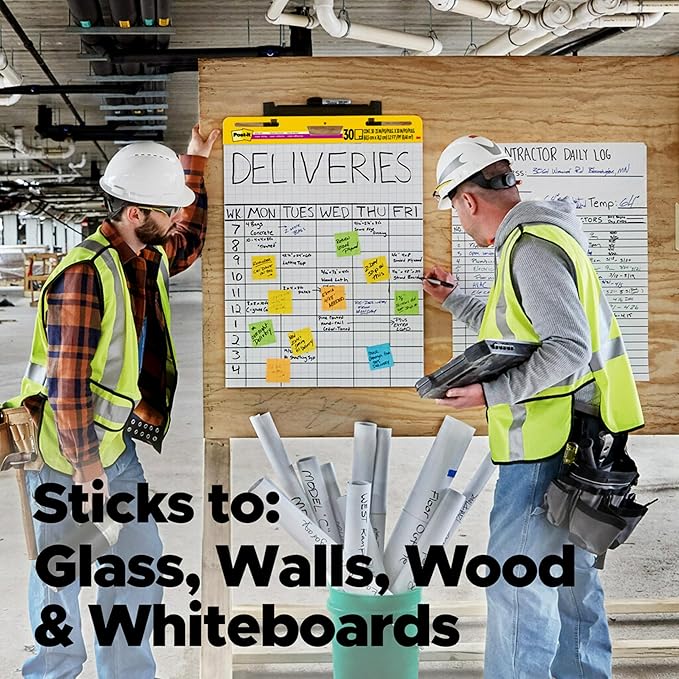 Post-it Super Sticky Easel Pad 25 x 30 Inches 30 Sheets/Pad 2 Pads (560) Large White Grid Premium Self Stick Flip Chart Paper Super Sticking Power