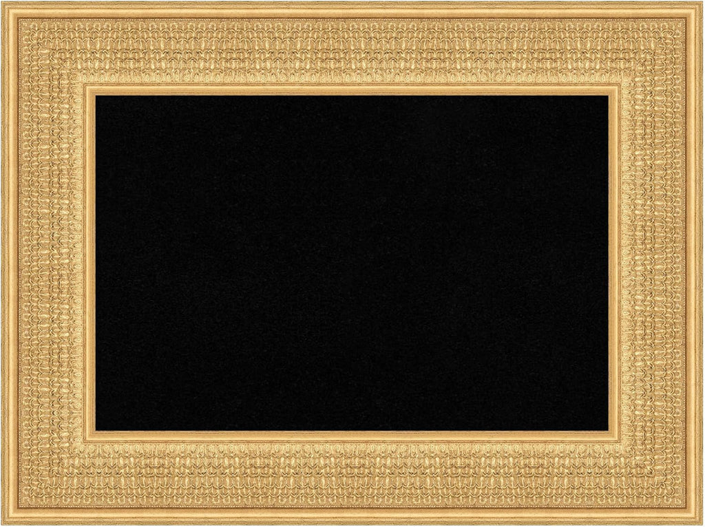 Amanti Art Black Cork Board for Wall, 18x24 Vision Board with Gold Wood Frame, Small Corkboard Office Decor for Home Organization, Traditional Corkboard Pinboard to Display Items for Home