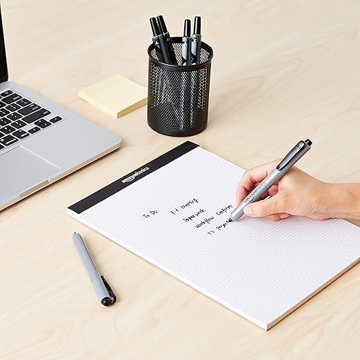 Amazon Basics Permanent Markers, Retractable, 12 Count, Art Supplies for Home, School, and Office Use, Black