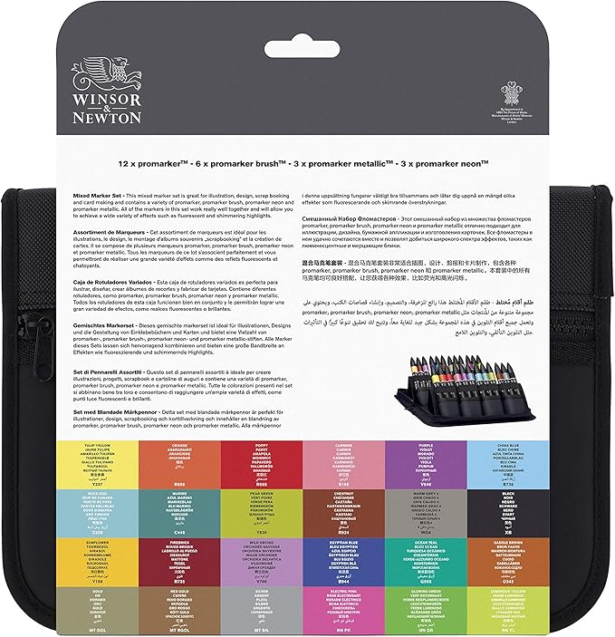 Winsor & Newton Promarker, Set of 24, Mixed Marker Set
