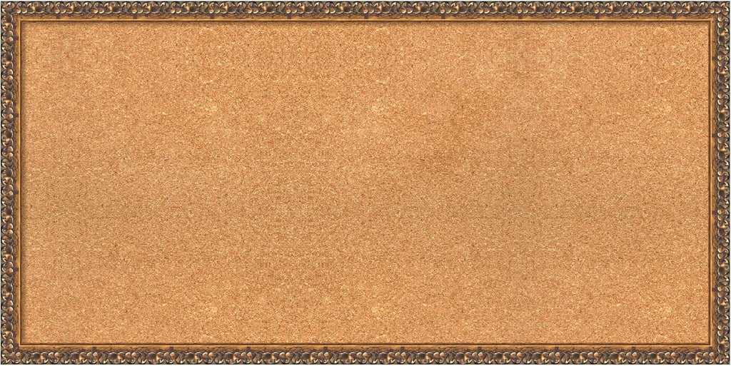 Amanti Art Natural Cork Board for Wall, 20x40 Vision Board with Bronze Frame, Large Corkboard Office Decor for Home Organization, Traditional Corkboard Pinboard to Display Items for Home Organization