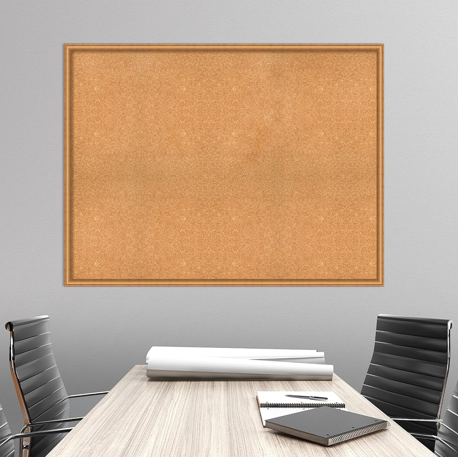 Amanti Art Natural Cork Board for Wall, 38x50 Vision Board with Bronze Frame, Oversize Corkboard Office Decor for Home Organization, Casual Corkboard Pinboard to Display Items for Home Organization