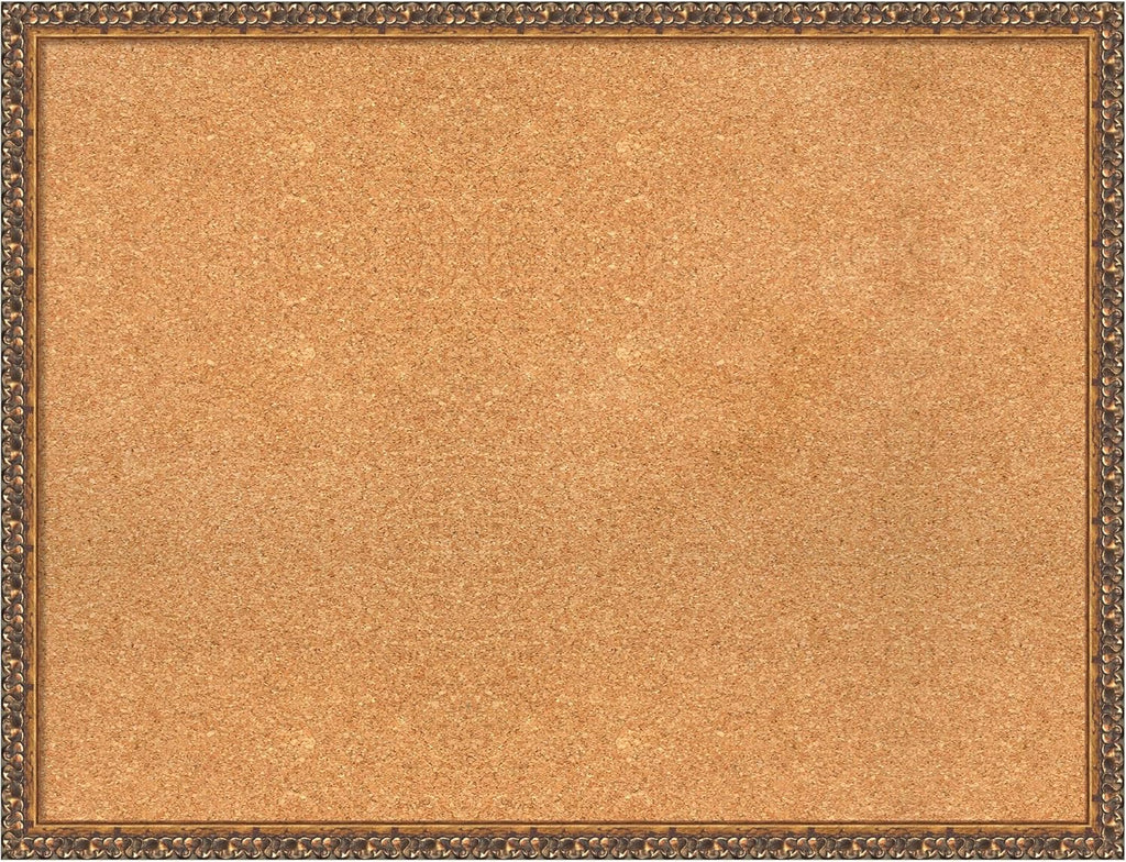 Amanti Art Natural Cork Board for Wall, 26x34 Vision Board with Bronze Frame, Large Corkboard Office Decor for Home Organization, Traditional Corkboard Pinboard to Display Items for Home Organization