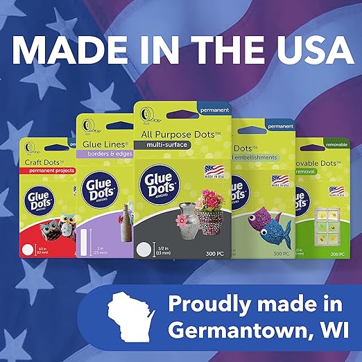 Glue Dots, Crafter's Pack, Double-Sided, Mini Dots, Craft Dots, Micro Dots, Permanent, 825 Dots, DIY Craft Glue Tape, Sticky Adhesive Glue Points, Liquid Hot Glue Alternative, Clear, 3 Pack