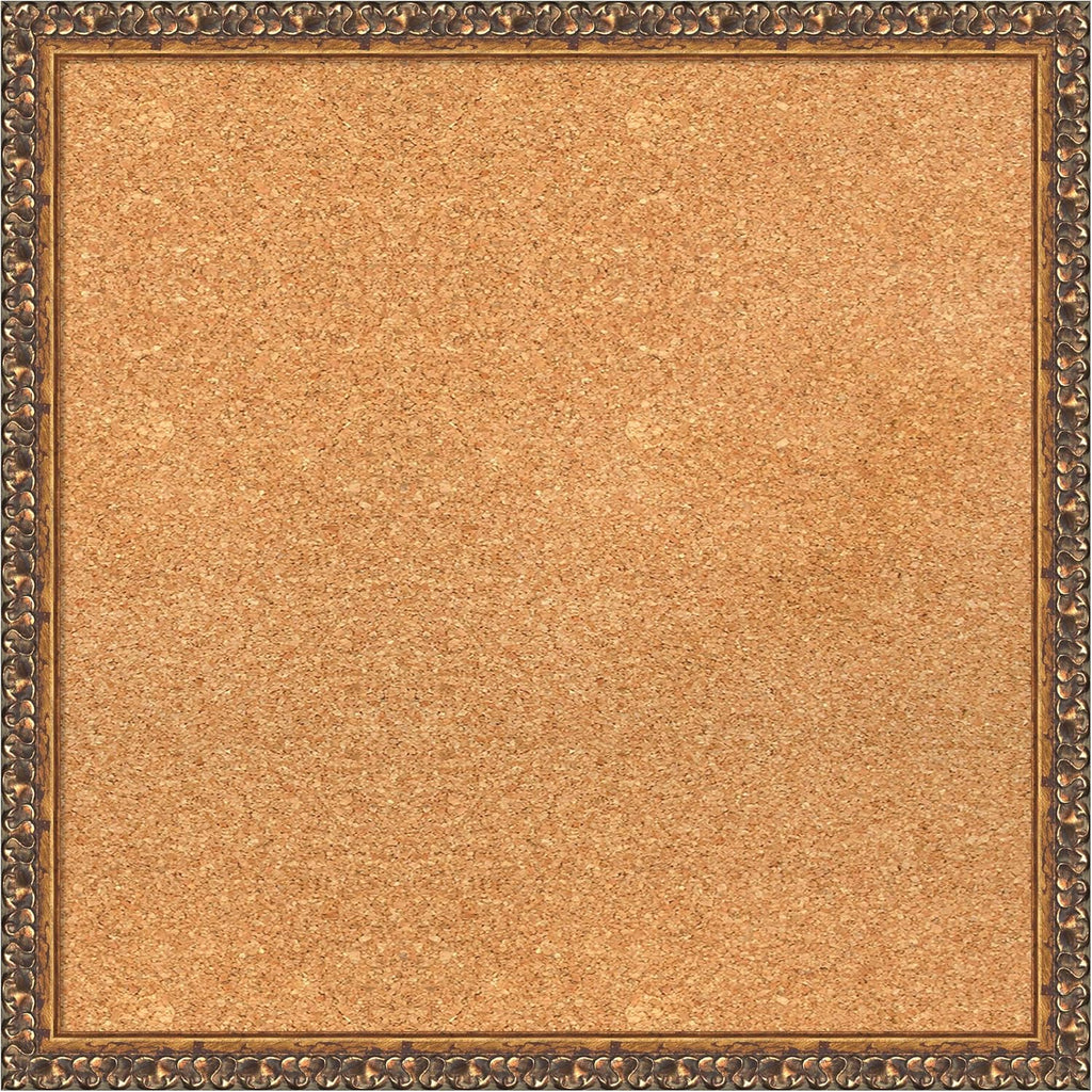 Amanti Art Natural Cork Board for Wall, 22x22 Vision Board with Bronze Frame, Medium Corkboard Office Decor for Home Organization, Traditional Corkboard Pinboard to Display Items for Home