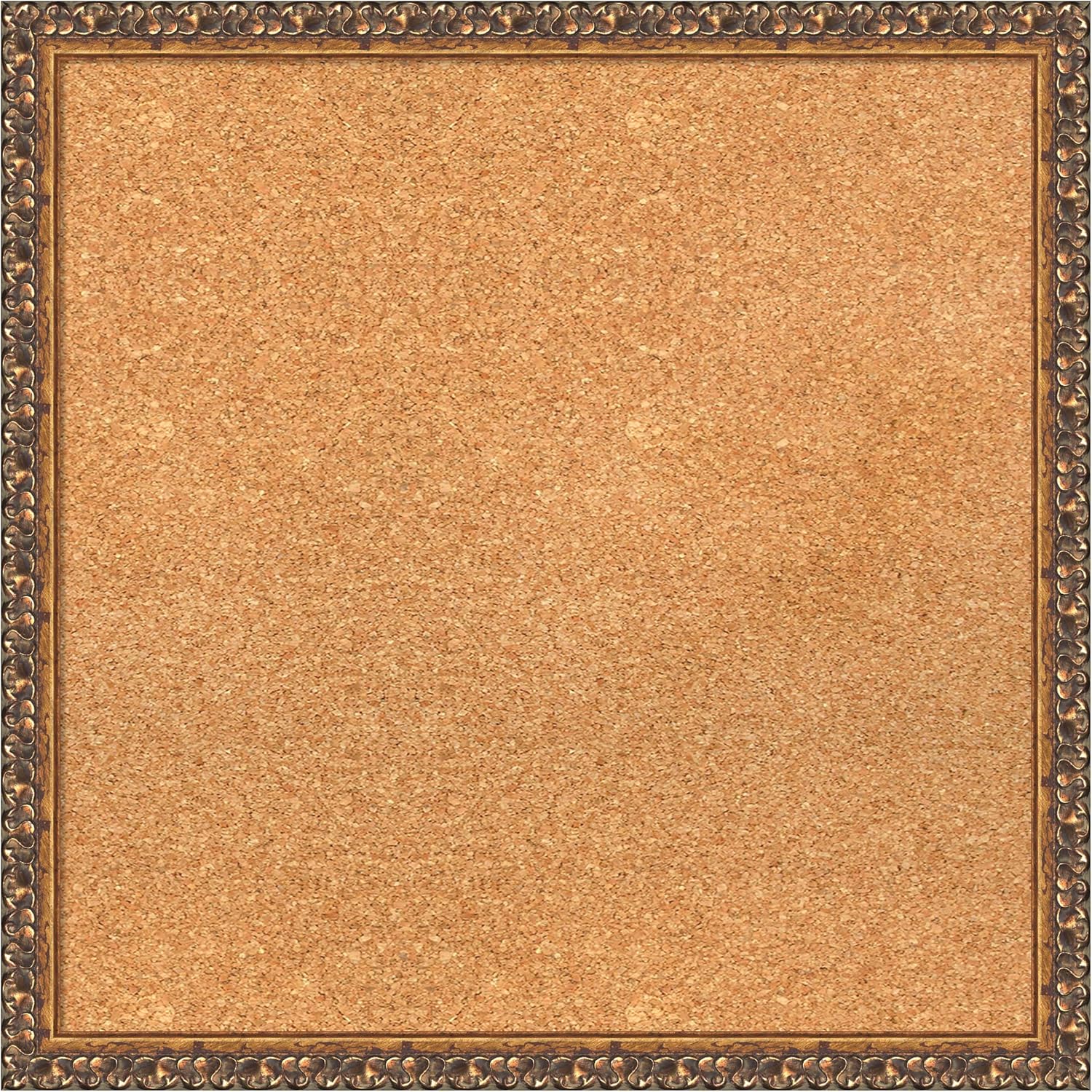 Amanti Art Natural Cork Board for Wall, 22x22 Vision Board with Bronze Frame, Medium Corkboard Office Decor for Home Organization, Traditional Corkboard Pinboard to Display Items for Home