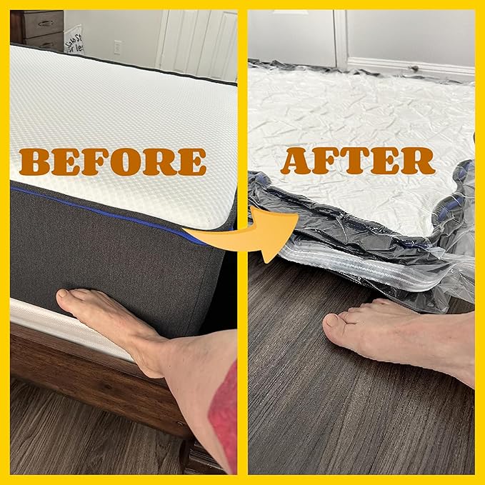 Vacuum Mattress Bag for moving, Vacuum Sealed Bags for Mattress Storage, Mattress Compression Bag for Easy Moving&Storage, Foam and Latex Mattress Vacuum Bag with Straps(QUEEN/FULL)