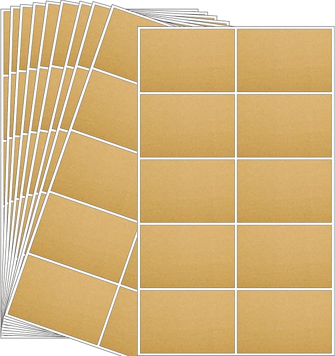 YSHIHE 3 x 2 Inch Kraft Label Stickers,240 Pack Rectangle Inventory Color Coding Stickers Permanent Adhesive Labels for Moving Boxes and Organizer Identification