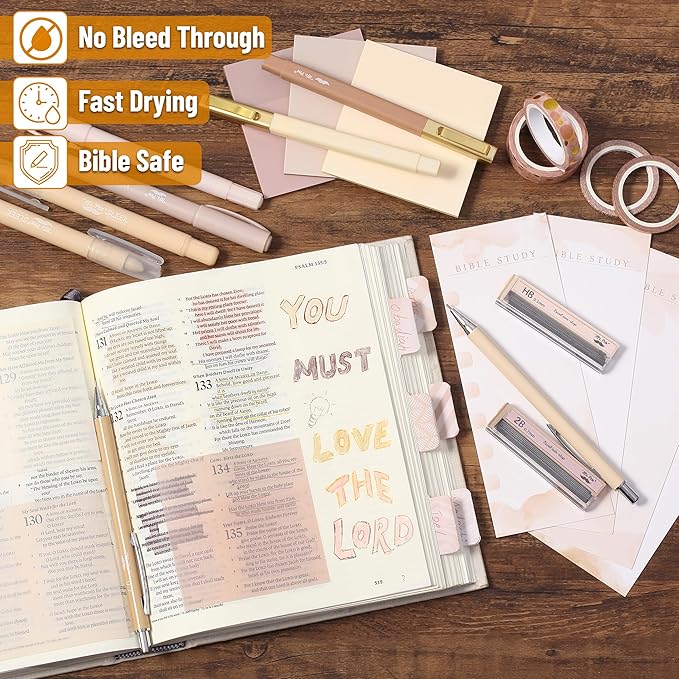 Mr. Pen- Bible Journaling Kit for Women, Golden Blush Color Theme, Bible Study Supplies Journaling Kit, Easter Gift
