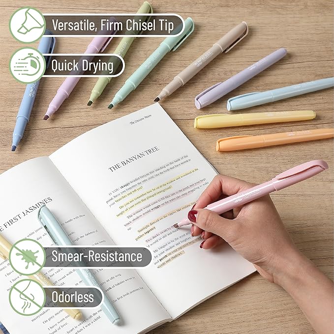 Mr. Pen Highlighters - 12 Pack, Chisel Tip, Earthy & Assorted Colors, No Bleed, Set of Colorful Highlighters