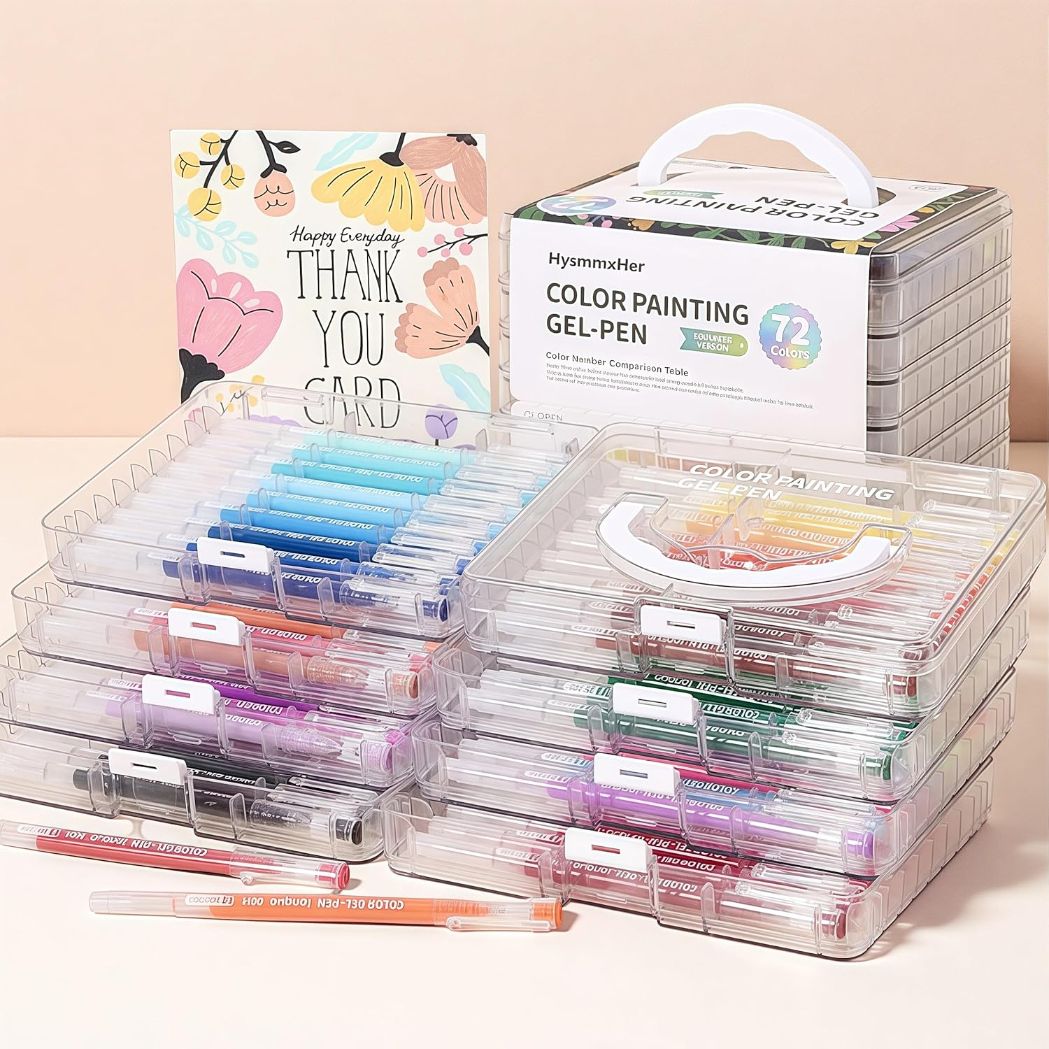 Colored Gel Pens Set, 0.6mm Fine Point for Black & White Paper, Cute Pens for Journaling, Adult Coloring Books, Bible, Drawing, Note Taking, School & Journaling Supplies (72 Advanced Colors)