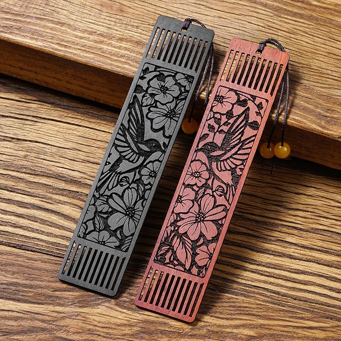 Wood Hummingbird Bookmark Gifts,Aesthetic Bookmarks Book Marks for Reading Women, Gifts for Bird Lovers (Hollow Hummingbird)