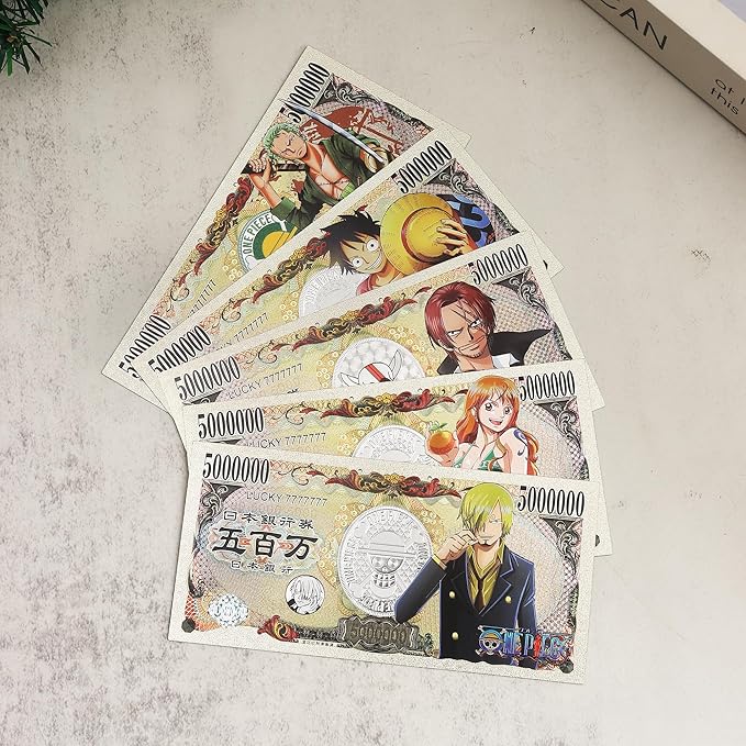 Silver Japanese Anime ONE Piece Edition Bookmarks, Collectibles, banknotes and Gifts.