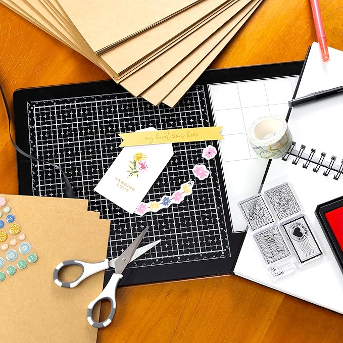 Cardstock 8.5 x 11 Paper Pack - 65lb Smooth Card Stock for Crafts, Cardmaking, Printers - 100 Scrapbook Sheets - Double Sided with Solid Core, Kraft