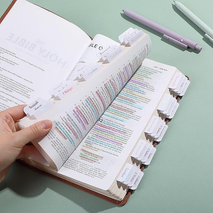 Mr. Pen- Bible Tabs, 75 Tabs, Holographic Laminated Bible Tabs for Women and Men, Bible Tabs for Study Bible, Bible Index Tabs, Bible Book Tabs, Bible Labels Tabs, Mr Pen Bible Tabs