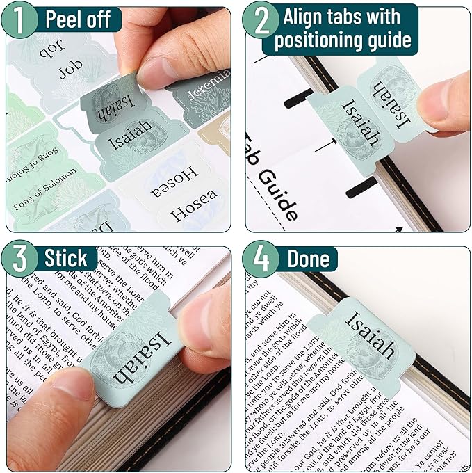 Mr. Pen- Bible Tabs, 75 Tabs, Coastal Meadow, Laminated Bible Tabs for Women and Men, Bible Tabs for Study Bible, Bible Index Tabs, Bible Book Tabs, Bible Labels Tabs, Mr Pen Bible Tabs