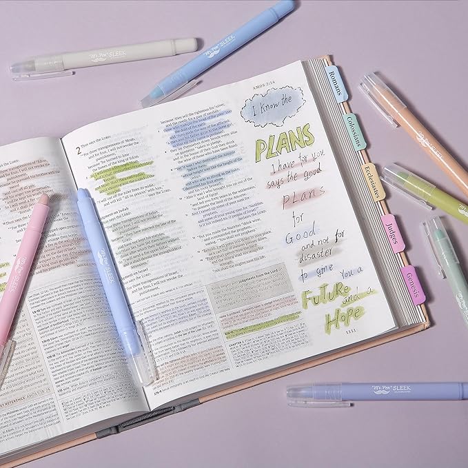 Mr. Pen- Gel Highlighter, 8 Pack, Morandi & Vintage Colors, Bible Highlighters No Bleed, No Bleed Highlighters, Bible Highlighter, Bible Markers, Gel Highlighters for Bibles, Highlighter