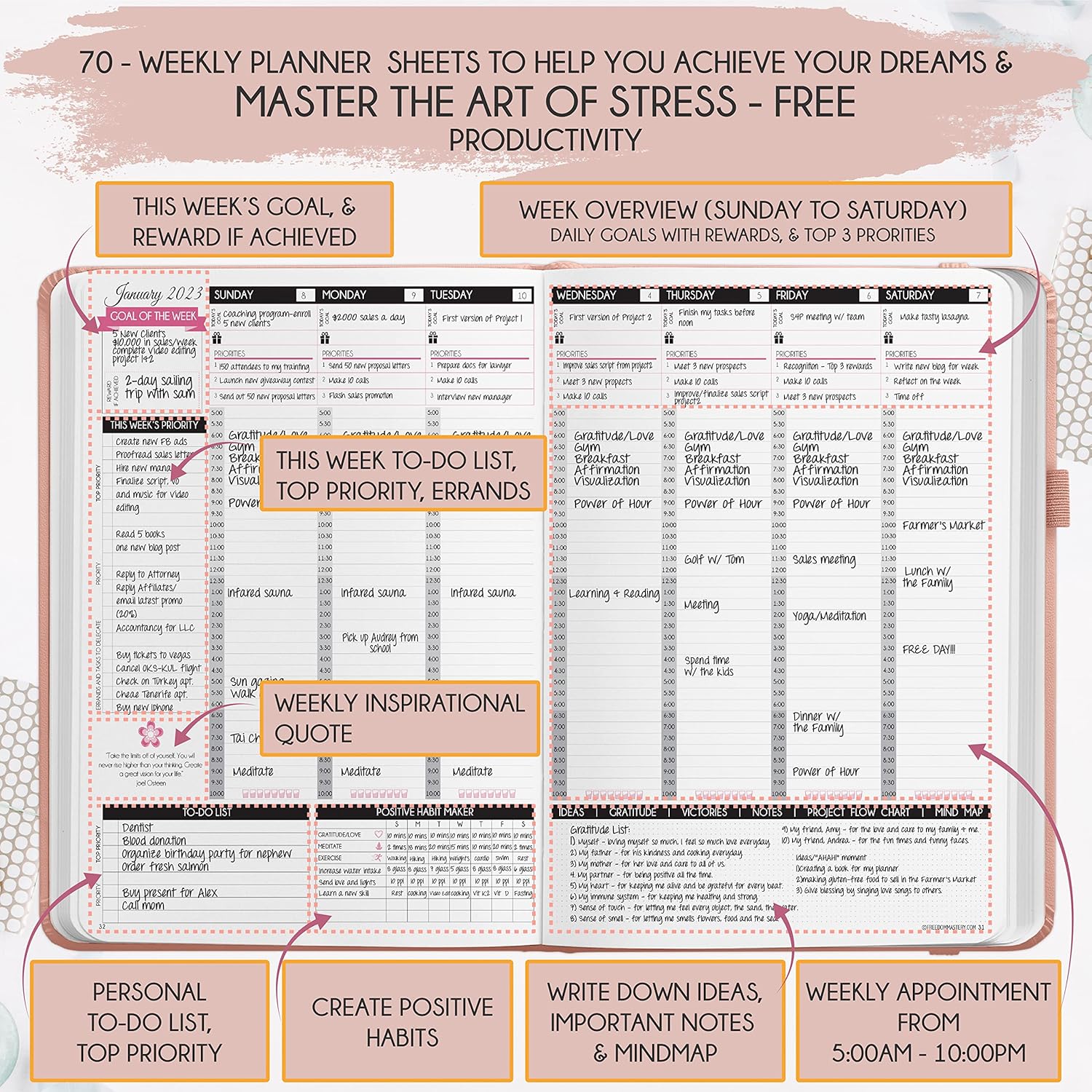 2025-2026 Planner Weekly and Monthly | 16-Month Life Planner to Increase Focus & Productivity | Reduce Overwhelm & Achieve Your Biggest Goals | Include Gift Box & Stickers | Sep 2025-Dec 2026