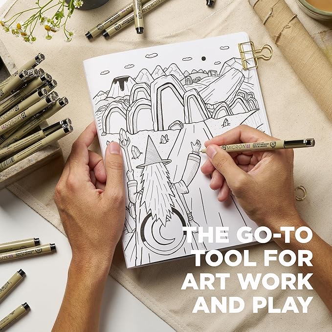 SAKURA Pigma Micron Fineliner Pens - Archival Black Ink Pens - Pens for Writing, Drawing, or Journaling - Assorted Point Sizes - 72 Pack