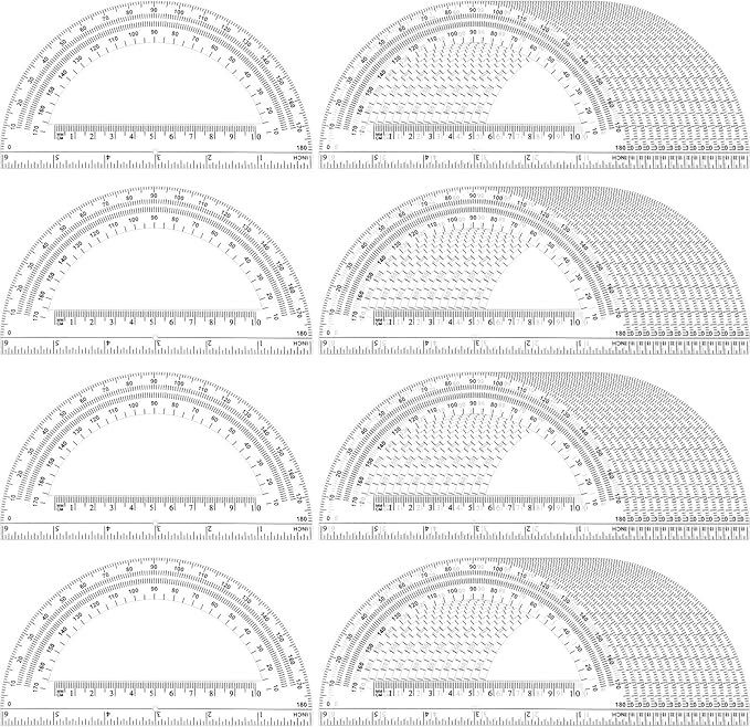 Zonon 100 Pieces Plastic Protractors Bulk Classroom Clear Math Protractors 180 Degrees 6 Inch Protractors for Geometry Student, Angle Measurement, Students Back to School Supplies Office Supplies