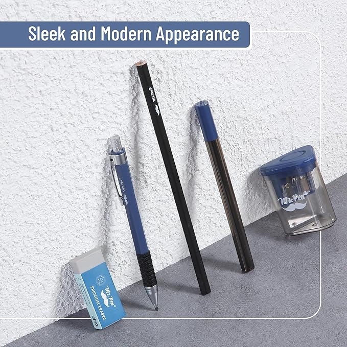 Mr. Pen- Mechanical Pencil Set, 5 pcs, 2.0mm Mechanical Pencil, 2.0mm Lead Refill, HB Pencil, Eraser, Sharpener, Mechanical Drafting Pencil, 2mm Mechanical Pencil for Drawing Mechanical Pencils