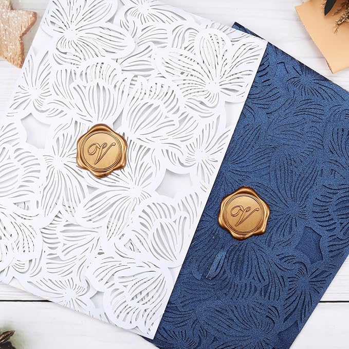 Yoption Initial Alphabet V Wax Seal Stickers, 25 Pack Antique Gold Letter Wax Seal Stickers Envelope Seals Self Adhesive Wax Stickers for Wedding Party Birthday Christmas (V)