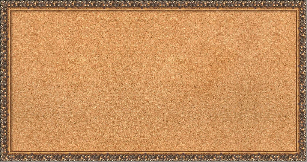 Amanti Art Natural Cork Board for Wall, 18x34 Vision Board with Bronze Frame, Medium Corkboard Office Decor for Home Organization, Traditional Corkboard Pinboard to Display Items for Home
