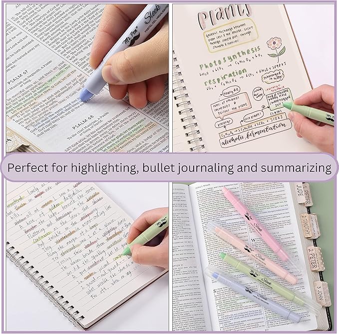 Mr. Pen- Gel highlighter, 8 Pack, Morandi Colors, Bible Highlighters Quick Dry, No Bleed, Assorted Pastel Colors, Bible Markers