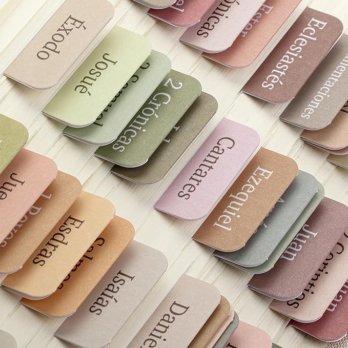 Mr. Pen- Spanish Bible Tabs, 75 Tabs, Boho Theme, Laminated Bible Tabs for Women and Men, Bible Tabs in Spanish, Bible Tabs Spanish, Bible Tabs for Study Bible, Bible Index Tabs, Mr Pen Bible Tabs