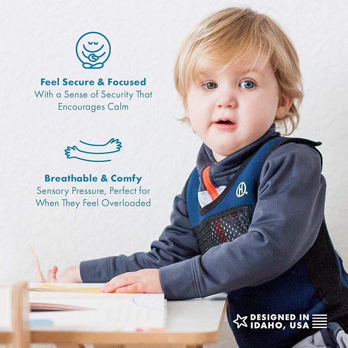 Harkla Weighted Vest for Kids - Neoprene Compression Vest - Ages 10 and Above - Adjustable Kids Weighted Vest with 2lb Weight - Breathable and Washable Compression Vest - Large