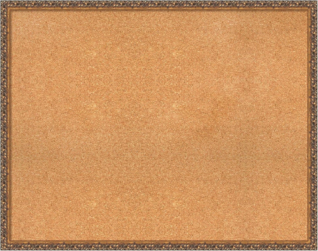 Amanti Art Natural Cork Board for Wall, 30x38 Vision Board with Bronze Frame, Large Corkboard Office Decor for Home Organization, Traditional Corkboard Pinboard to Display Items for Home Organization