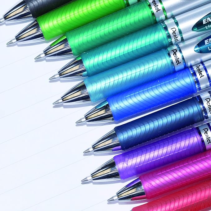 Pentel EnerGel Pearl RTX, 0.7mm, Black Ink, Box of 12 (BL77PWP-A)