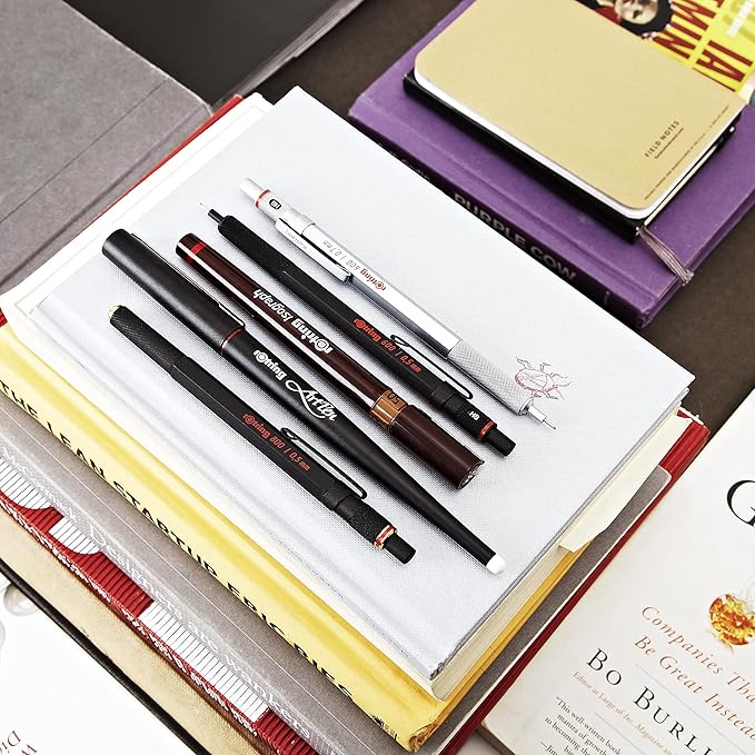 rOtring 600 Ballpoint Pen, Medium Point, Black Ink, Blue Barrel, Refillable