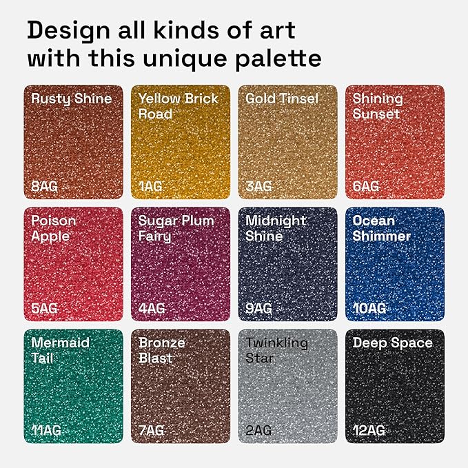 ARTISTRO 12 Glitter Paint Pens Sparkly and Shiny for Rock Painting, Stone, Ceramic, Glass, Wood, Fabric, Scrapbooking, DIY Craft Making, Coloring, Acrylic Glitter Markers Extra-Fine Tip 0.7mm